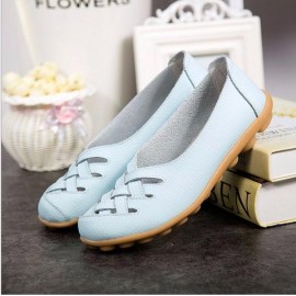 Large Size Colorful Slip On Hollow Out Round Toe Flat Loafers