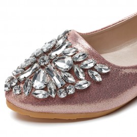 Women Sweet Rhinestone Ladies Lightweight Rhinestone Dressy Flats