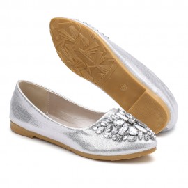 Women Sweet Rhinestone Ladies Lightweight Rhinestone Dressy Flats