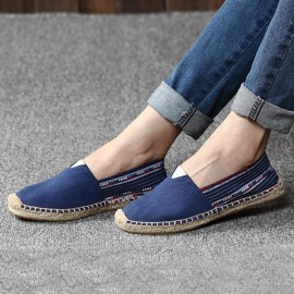 Women Large Size Ethnic Style Linen Slip-on Espadrille Fisherman's Shoes