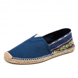 Women Large Size Ethnic Style Linen Slip-on Espadrille Fisherman's Shoes