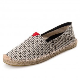 Women Large Size Solid Color Slip-on Espadrilles Fisherman Flat Shoes