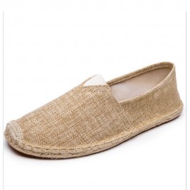 Women Large Size Solid Color Slip-on Espadrilles Fisherman Flat Shoes