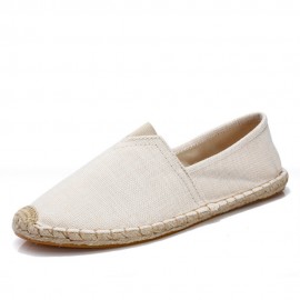 Women Large Size Solid Color Slip-on Espadrilles Fisherman Flat Shoes