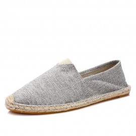 Women Large Size Solid Color Slip-on Espadrilles Fisherman Flat Shoes