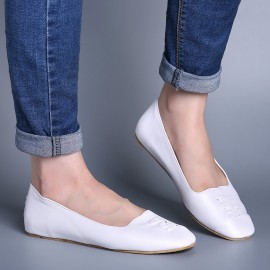 Women Square Toe Comfy Lightweight  Slip On Loafers