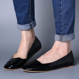 Women Square Toe Comfy Lightweight  Slip On Loafers