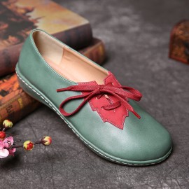 Women leaf Splicing Decor Comfy Non Slip Casual Flats