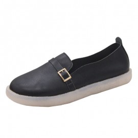 Women Lightweight Buckle Solid Color Soft  Slip On Casual Comfy Flats