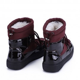 Warm Lining Waterproof Lace Up Thick Sole Snow Boots For Women