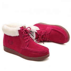 Winter Fur Lining Keep Warm Comfortable Lace Up Ankle Snow Boots