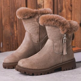 Large Size Women Casual Side-zip Comfy Winter Snow Boots