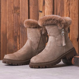 Large Size Women Casual Side-zip Comfy Winter Snow Boots