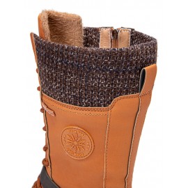 Women Retro Buckle Solid Color Side-zip Casual Knitted Shoe Tube Mid-Calf Snow Boots