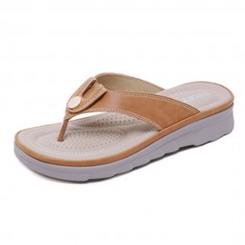 Women Large Size Stitching Flip Flops Beach Flat Casual Sandals