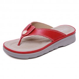 Women Large Size Stitching Flip Flops Beach Flat Casual Sandals