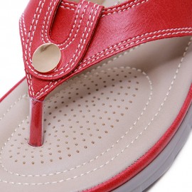 Women Large Size Stitching Flip Flops Beach Flat Casual Sandals