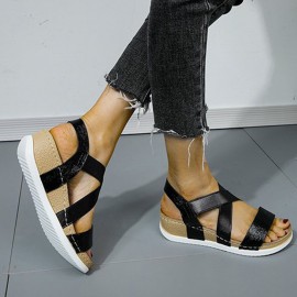 Women Large Size Slip Resistant Cross Belt Comfy Casual Sandals