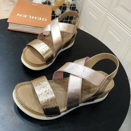 Women Large Size Slip Resistant Cross Belt Comfy Casual Sandals