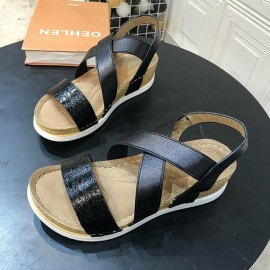 Women Large Size Slip Resistant Cross Belt Comfy Casual Sandals