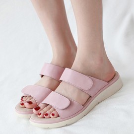 Women Open Toe Hook Loop Soft Sole Summer Beach Casual Flat Sandals