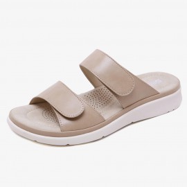 Women Open Toe Hook Loop Soft Sole Summer Beach Casual Flat Sandals