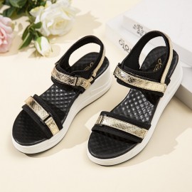 Women Adjustable Strap Sports Comfy Casual Wedge Sandals