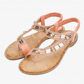 Women  Fashion Rhinestone Bohemia Wearable Clip Toe Sandals