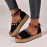 Women Suede Leopard Print Solid Beading Lace Simple Casual Sandals