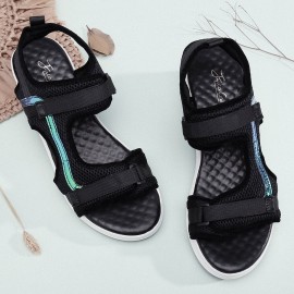 Women Mesh Stitching Hook Loop Casual Sports Wedge Sandals