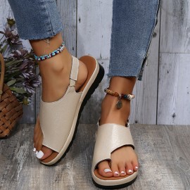 Women Casual Summer Beach Vacation Hook & Loop Thumb Sandals