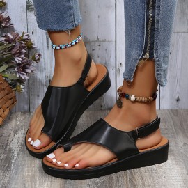 Women Casual Summer Beach Vacation Hook & Loop Thumb Sandals