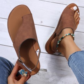 Women Casual Summer Beach Vacation Hook & Loop Thumb Sandals