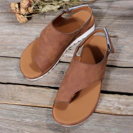 Women Casual Summer Beach Vacation Hook & Loop Thumb Sandals