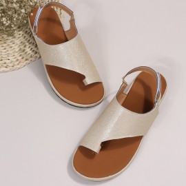 Women Casual Summer Beach Vacation Hook & Loop Thumb Sandals