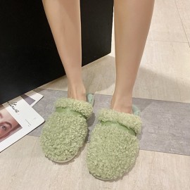 Women Warm Lined Non Slip Home Comfy Plush Cotton Slippers