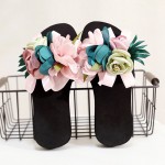 Women Flowers Decor Non Slip Beach Slides Slippers