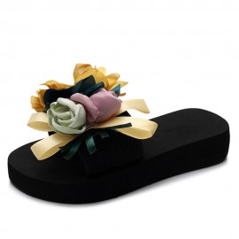 Women Flowers Decor Non Slip Beach Slides Slippers