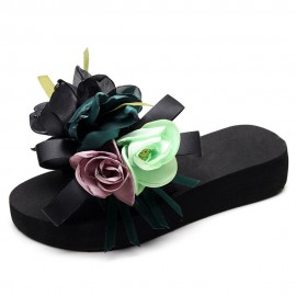 Women Flowers Decor Non Slip Beach Slides Slippers