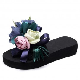 Women Flowers Decor Non Slip Beach Slides Slippers