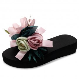 Women Flowers Decor Non Slip Beach Slides Slippers