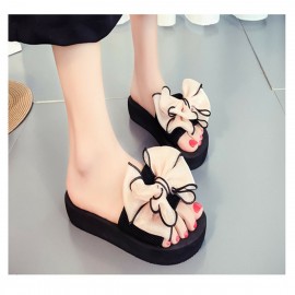 Women Flower Decoration Open Toe Casual Summer Beach Slippers