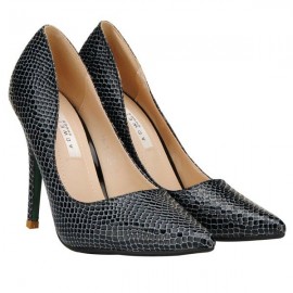 Shallow Mouth Snake Pattern PU Leather Pointed Toe Pumps