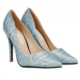 Shallow Mouth Snake Pattern PU Leather Pointed Toe Pumps